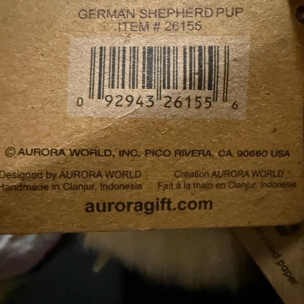 Miyoni by Aurora German Shepherd Dog plush Toy